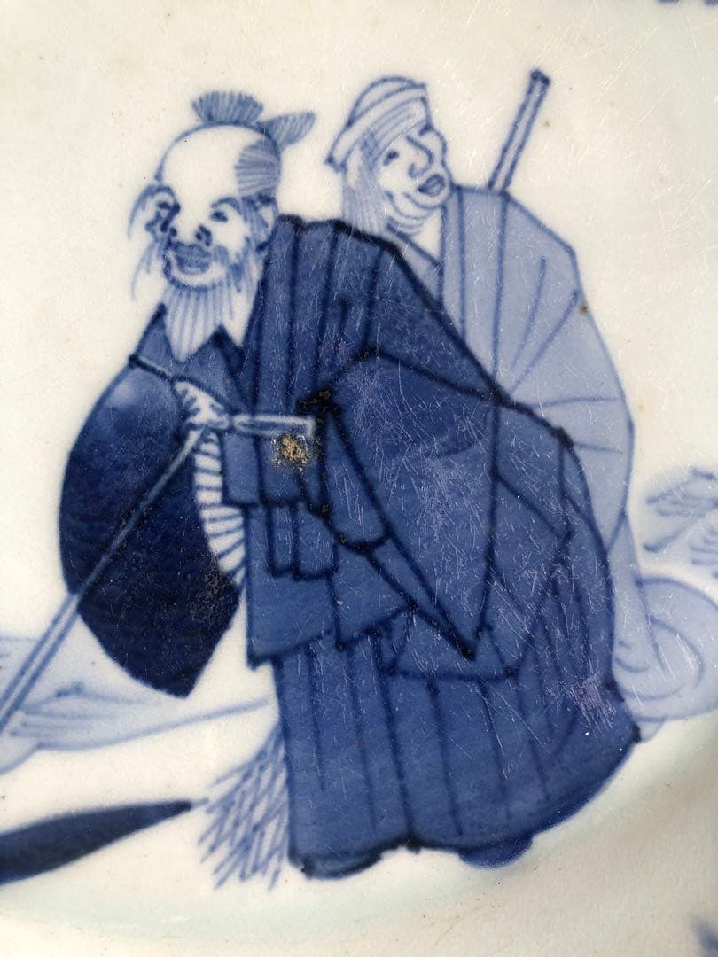 古伊万里　飾り皿　直径29cm　伊万里　染付　時代物26A3