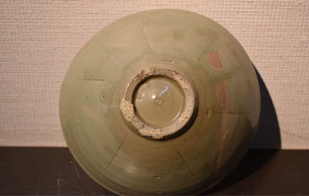 李朝・高麗青磁輪花鉢 岡田宗叡識箱 /朝鮮古陶磁 中国古玩 朝鮮美術 美術品