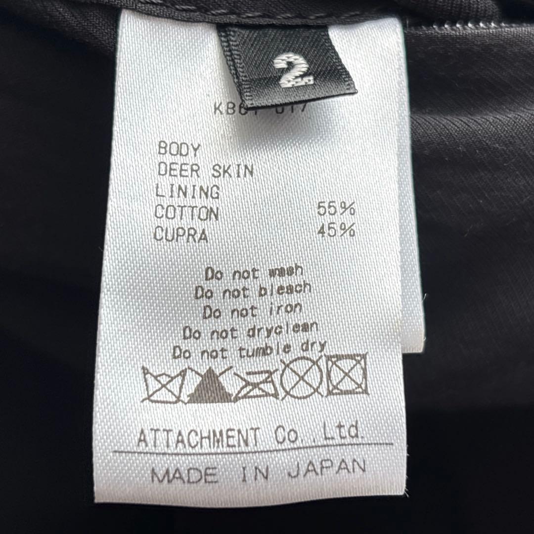 極美品■カズユキクマガイ アタッチメント【M】ディアスキン ライダースジャケット