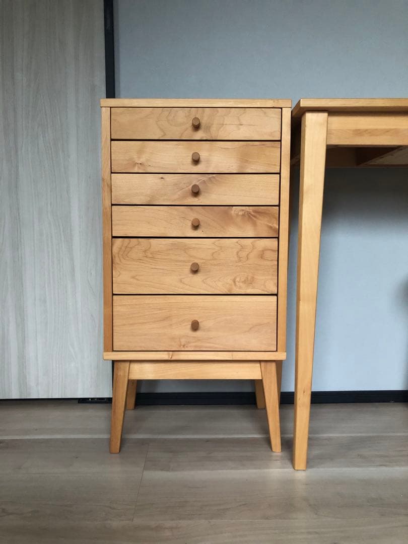 天然木 チェスト アルダー材