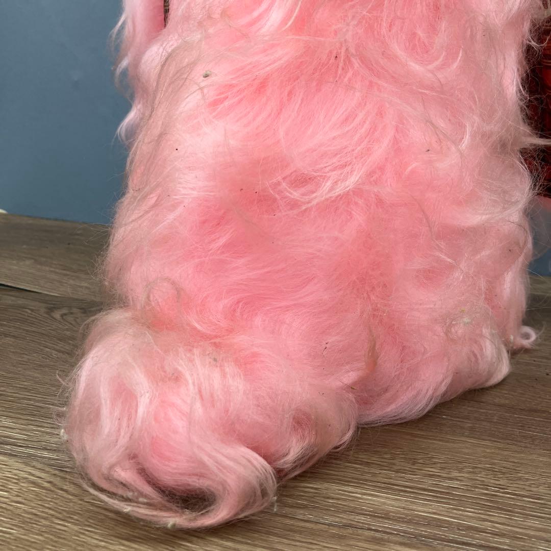 昭和レトロ エクスラン プードル ぬいぐるみ ピンク タグ付き 当時物