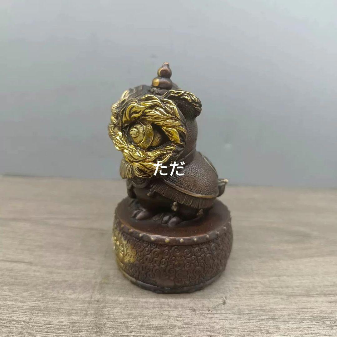 銅器 獅子 縁起物 応接間 玄関 茶台 文机 装飾品 工芸品 置物