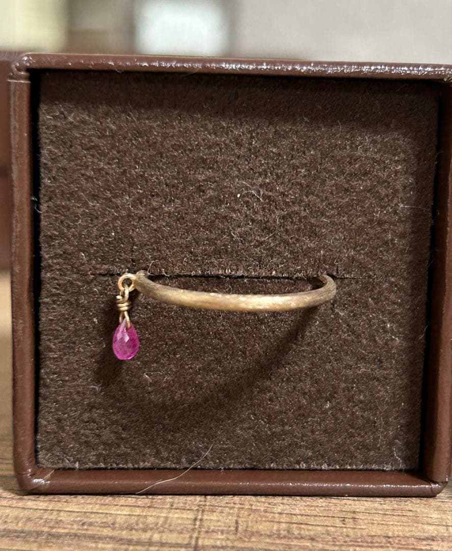 agete K10リング ルビー