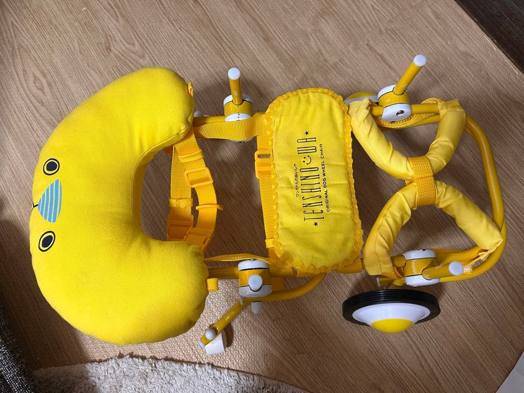 天使の車輪 犬用車いす イエロー 前輪 顎乗せクッション付き