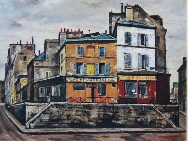 荻須高徳、【ルュシアン・エール広場】、希少画集画、新品高級額、額装付