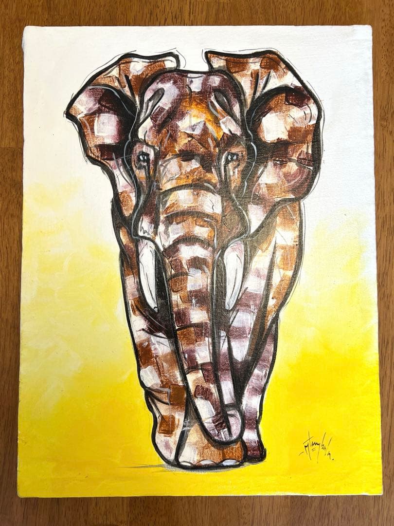 象　アート　ファブリックパネル