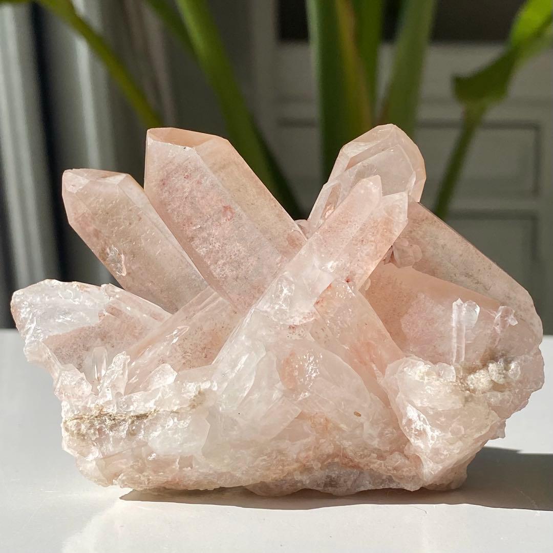【 天然石 ピンク リチウム クォーツ クラスター 原石 ブラジル産 】