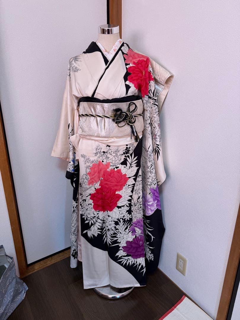 振袖フルセット　8点セット　モノトーン