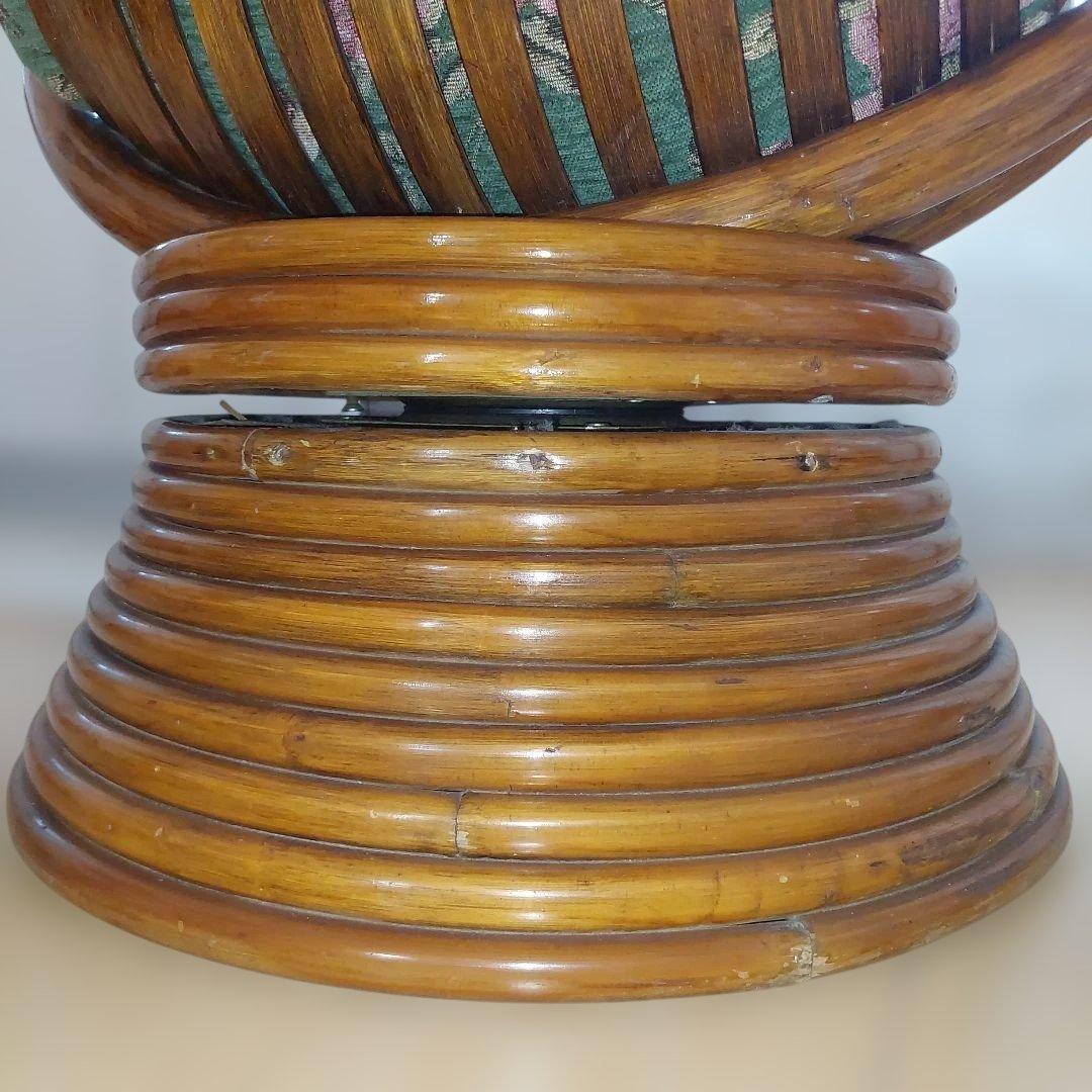 【九州限定】アジアン家具 回転椅子 ラタン ラウンドソファ エッグチェア ラタン