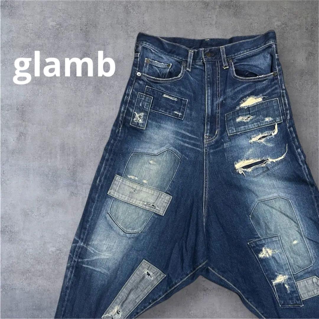 glamb グラム　日本製　サルエル　デニム　パッチワーク　アンプラグド