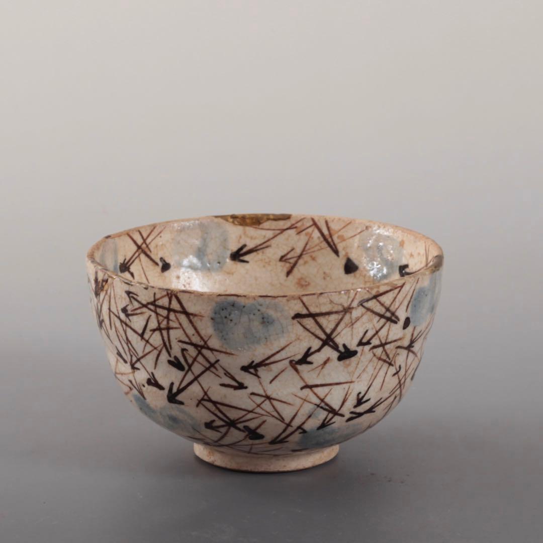 絵瀬戸 松葉文 茶碗 白洲正子好み 古美術 古道具 アンティーク