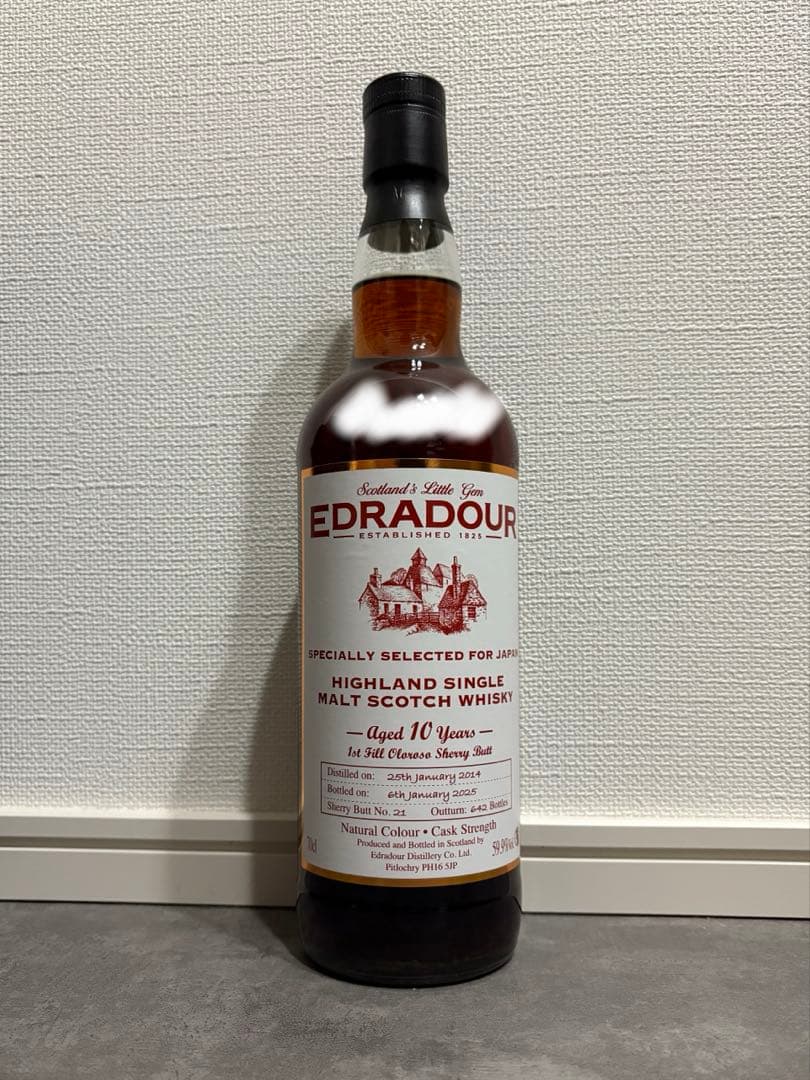 エドラダワー10年　日本限定シングルカスク700ml　59.9%