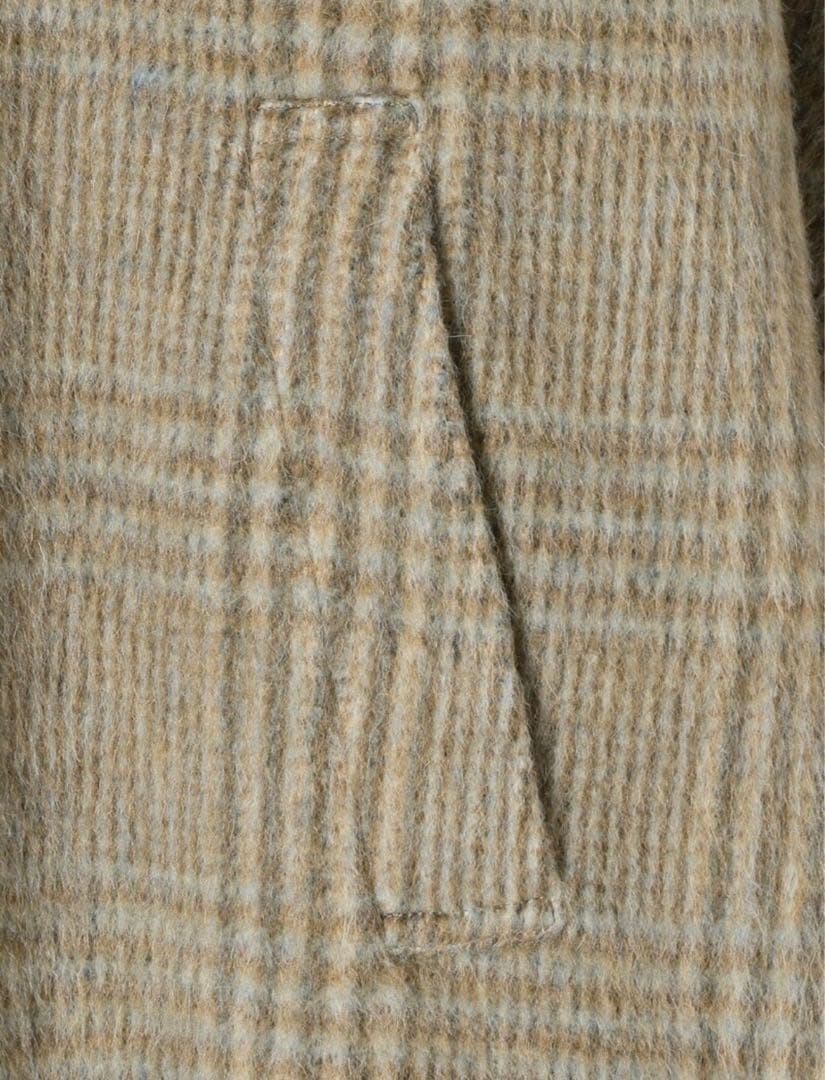 SHIPS マンテコ シャギー チェック コート チェスター g シップス 38