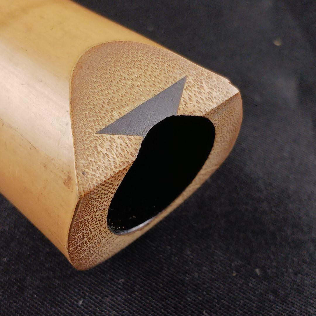 Y3110-7 琴古流 尺八 銀三線 全長49㎝ 竹製