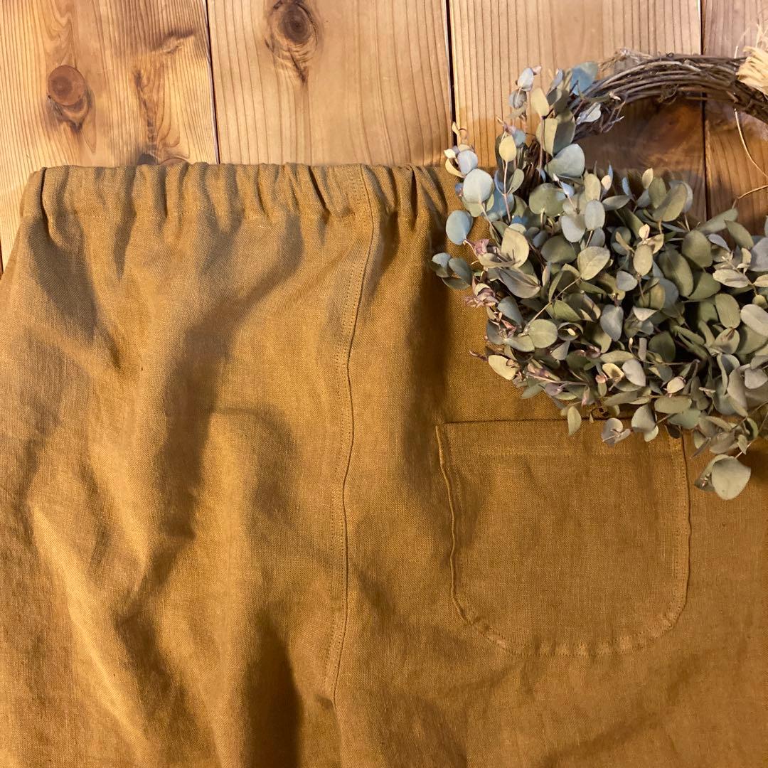 かずちゃん＊ハンドメイド＊ サフィランフランスリネン　キャメル　サルエル