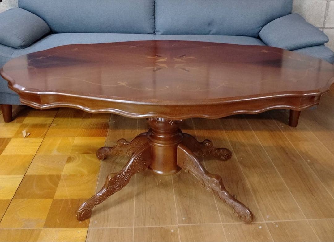 G1889​豪華 象嵌細工 センターテーブル / イタリア　クラシック 猫脚