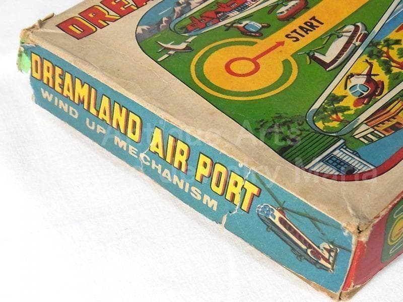 ブリキの飛行機が走る ドリームランド エアポート １９６０年代　日本製　箱付き