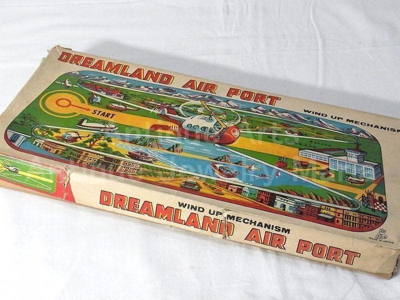 ブリキの飛行機が走る ドリームランド エアポート １９６０年代　日本製　箱付き