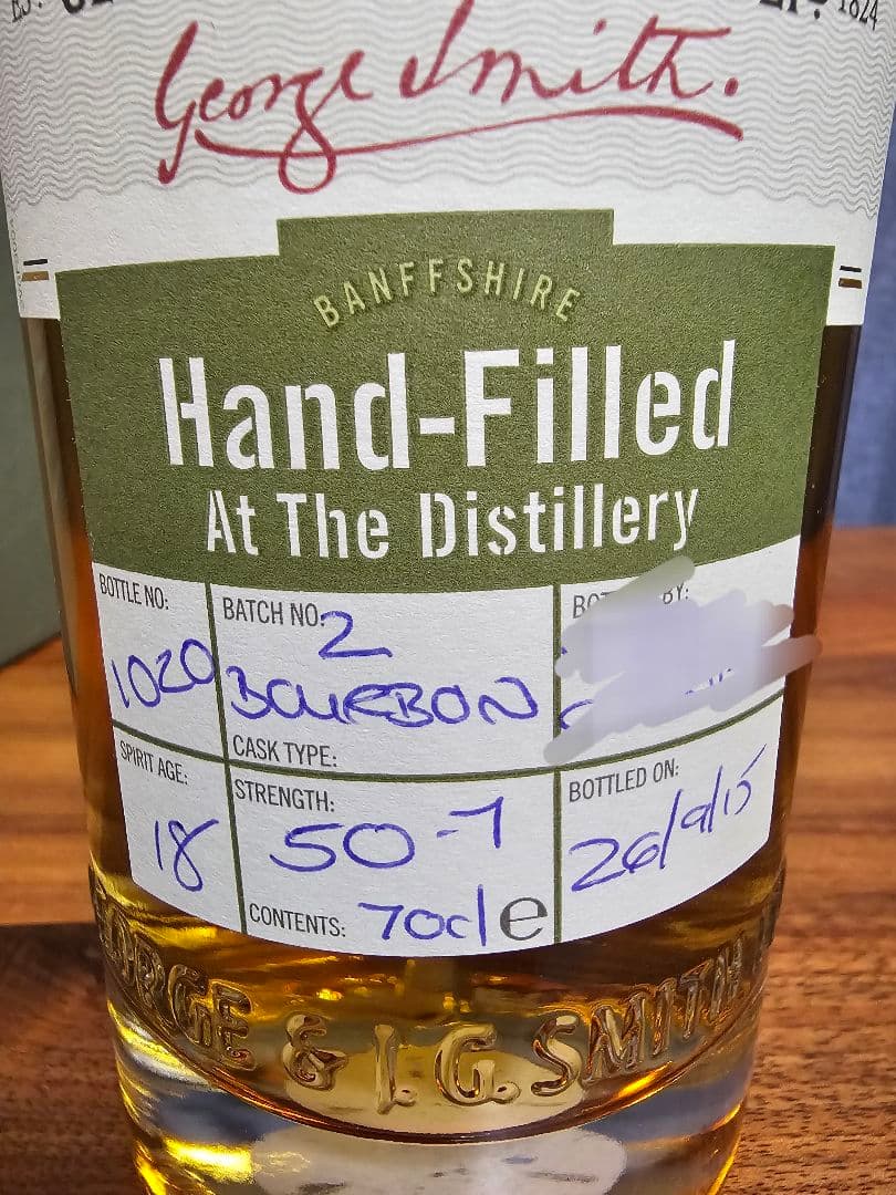 グレンリベット ハンドフィル 1997年蒸留 18年熟成 蒸留所限定版