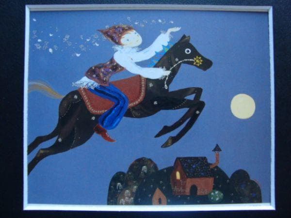 前田 麻里 【花の頃】 希少画集画、状態良好、新品高級額装付