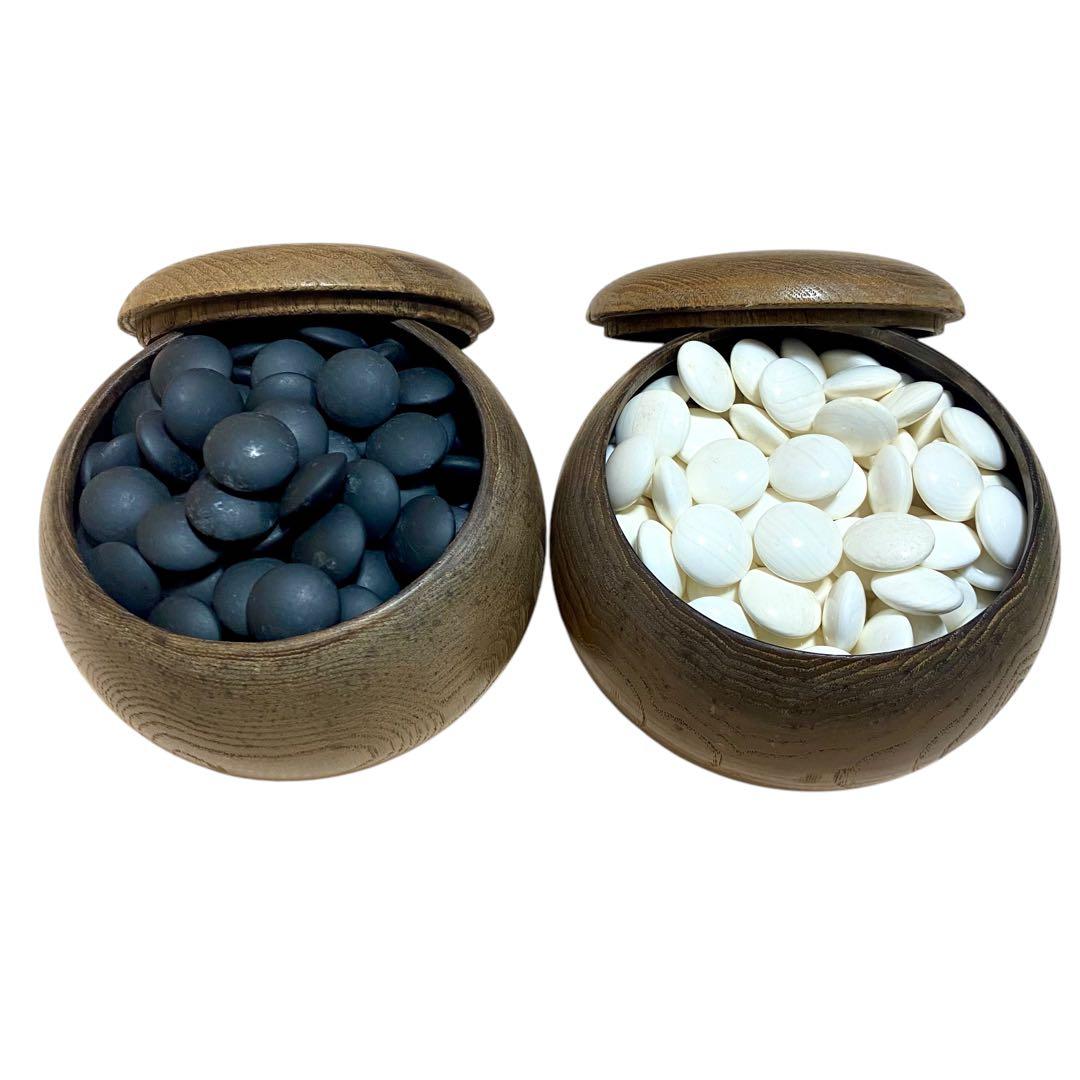 囲碁　碁石　蛤　蛤碁石　 本蛤 那智黒　白×180 黒×181 36号