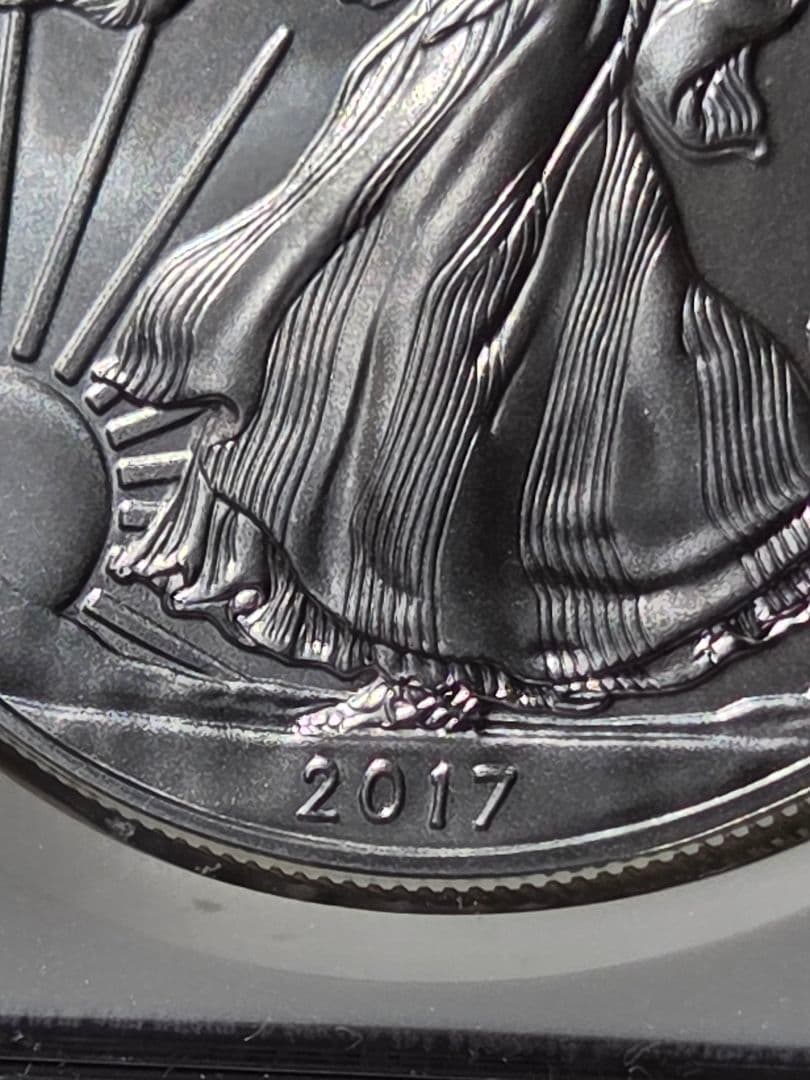 (初日及び記念ラベル)アメリカ合衆国　イーグル銀貨　2017