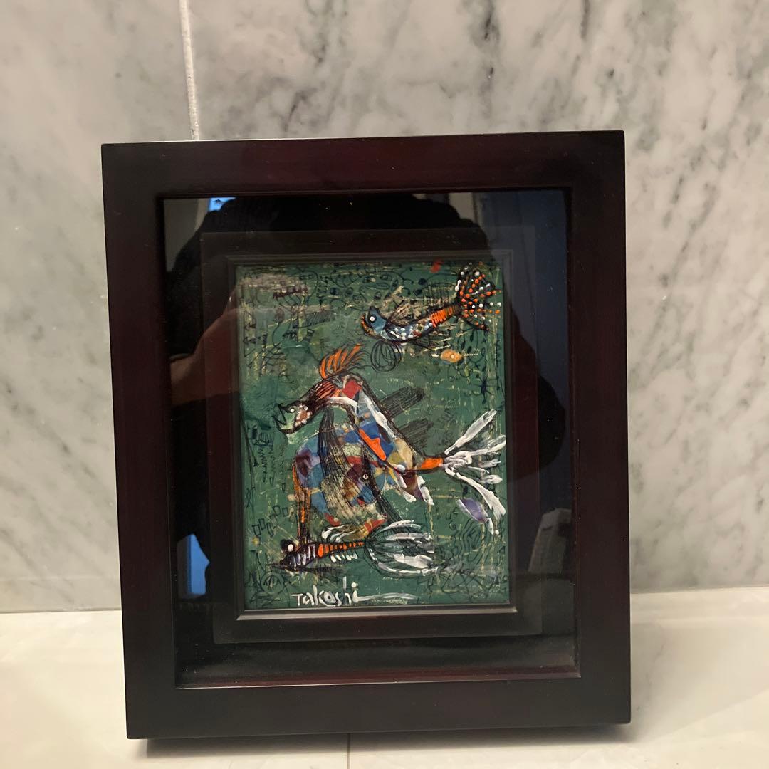 画家 山崎　隆（ふれでぃー山崎）の『3匹のSAKANA』油絵（原画）