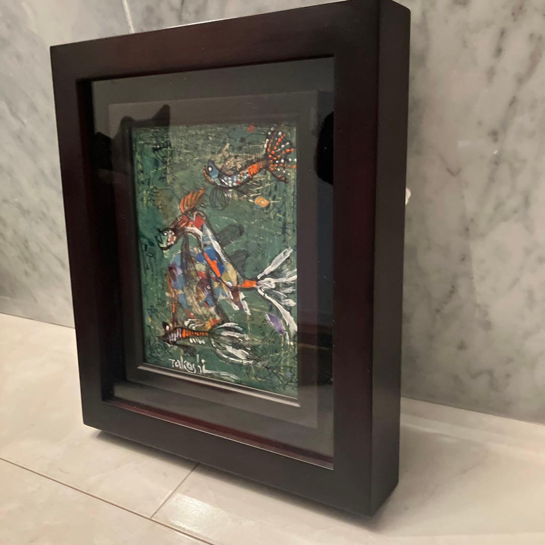 画家 山崎　隆（ふれでぃー山崎）の『3匹のSAKANA』油絵（原画）