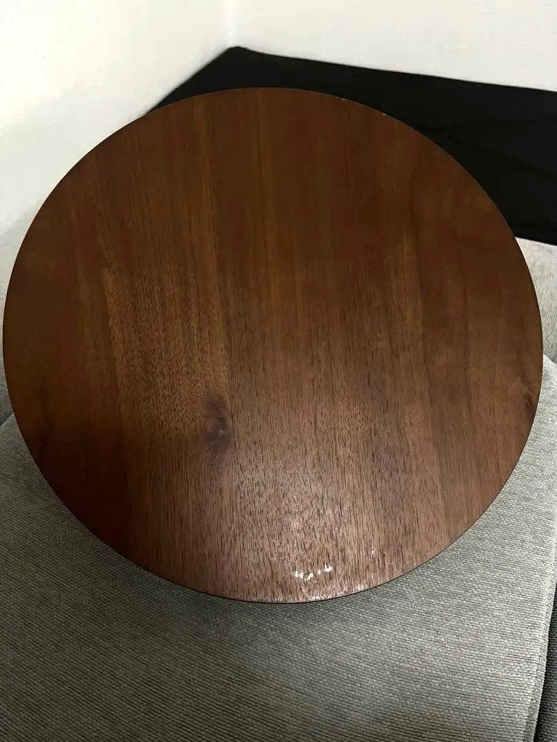 グラード用 テーブル丸 BR色 木製テーブル 黒い金属脚