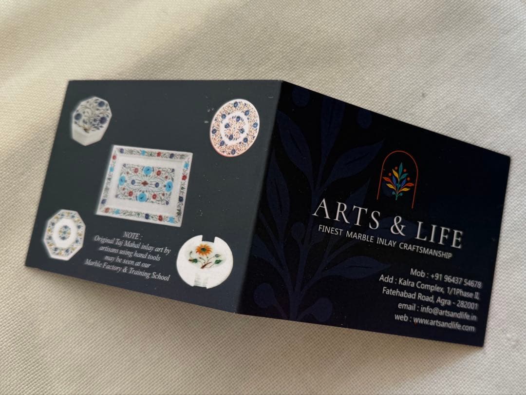 インド産　天然大理石細工　ベース　花瓶