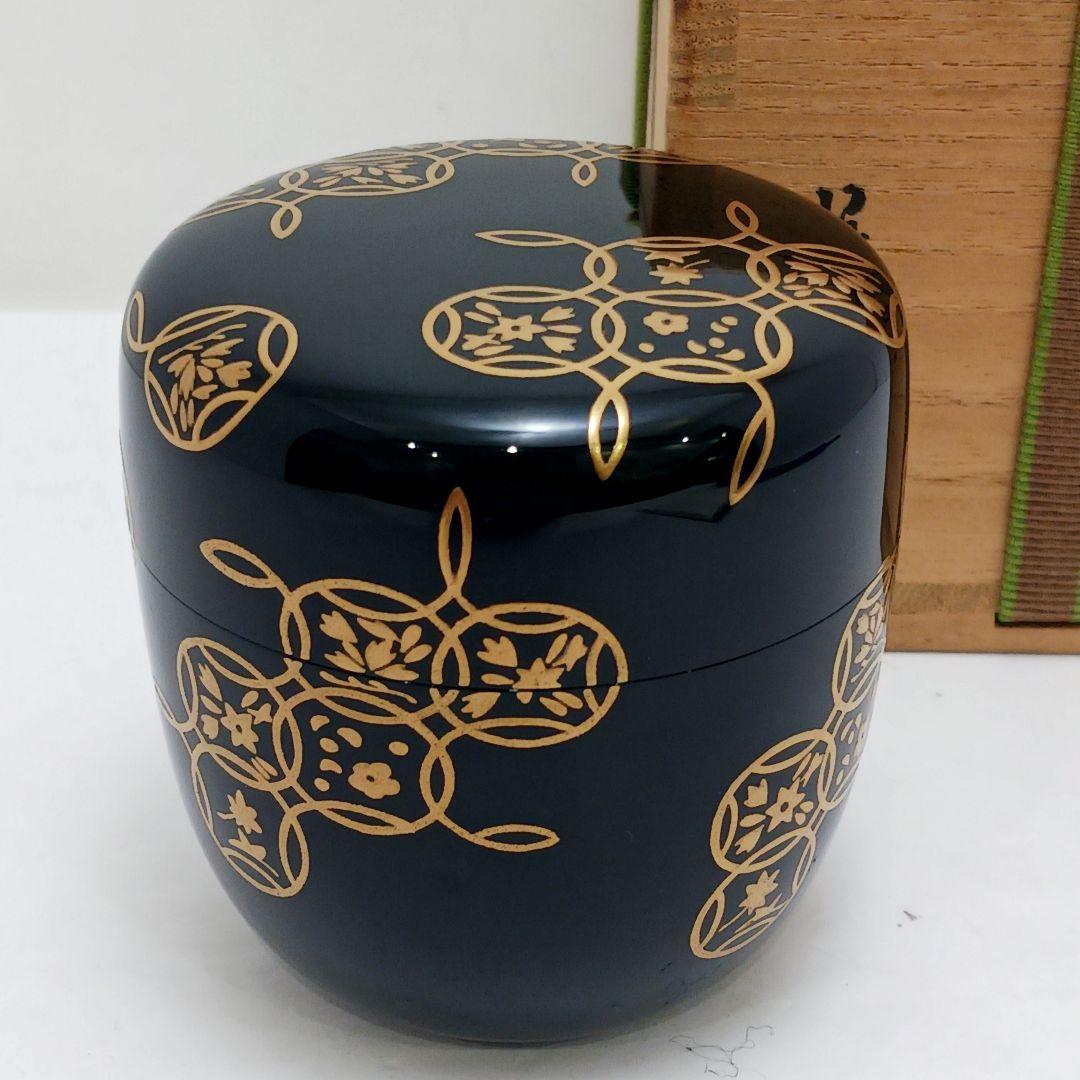 Y3031-7 茶道具 輪島塗 田崎昭一郎 四季七宝蒔絵 棗 共箱　　ma　ち