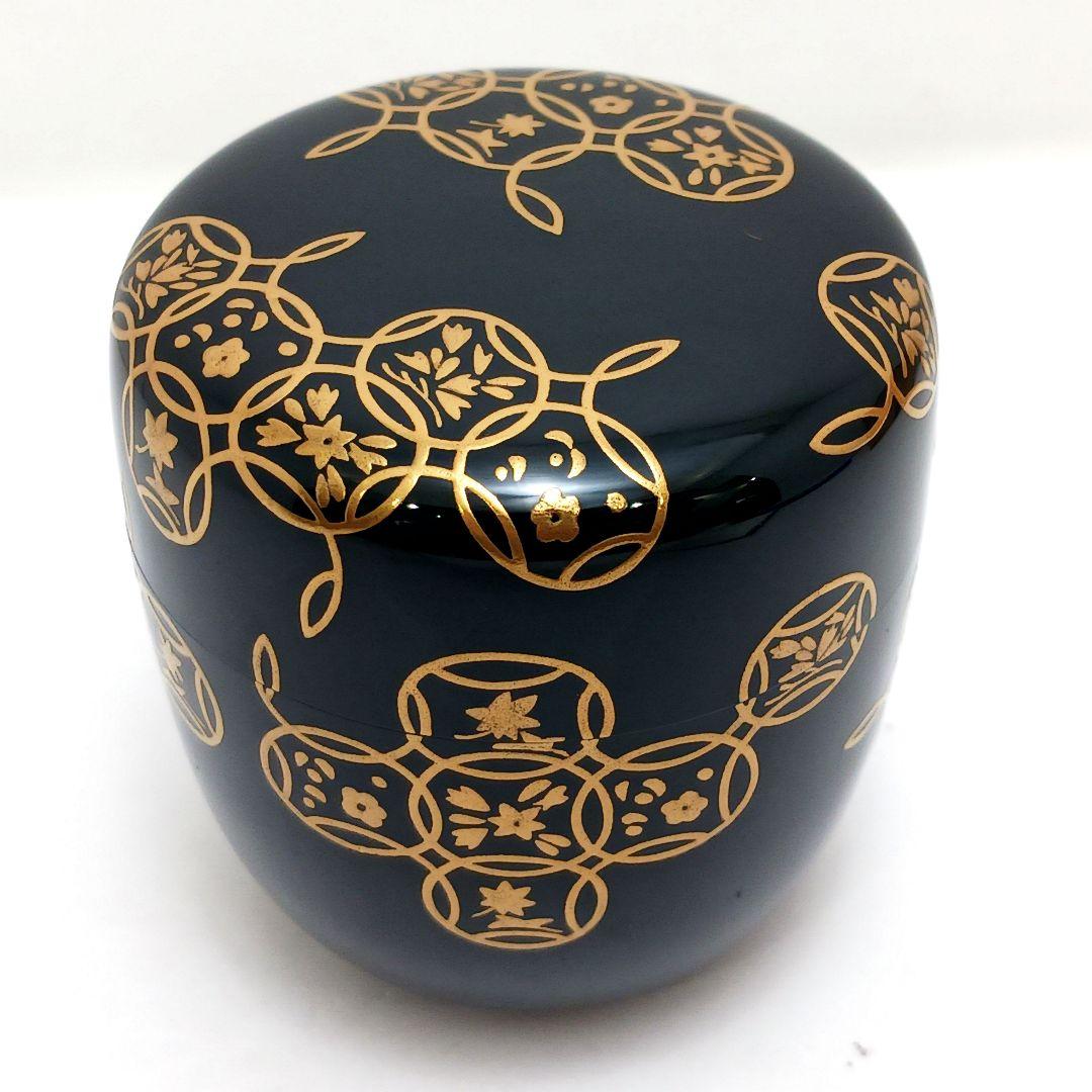 Y3031-7 茶道具 輪島塗 田崎昭一郎 四季七宝蒔絵 棗 共箱　　ma　ち