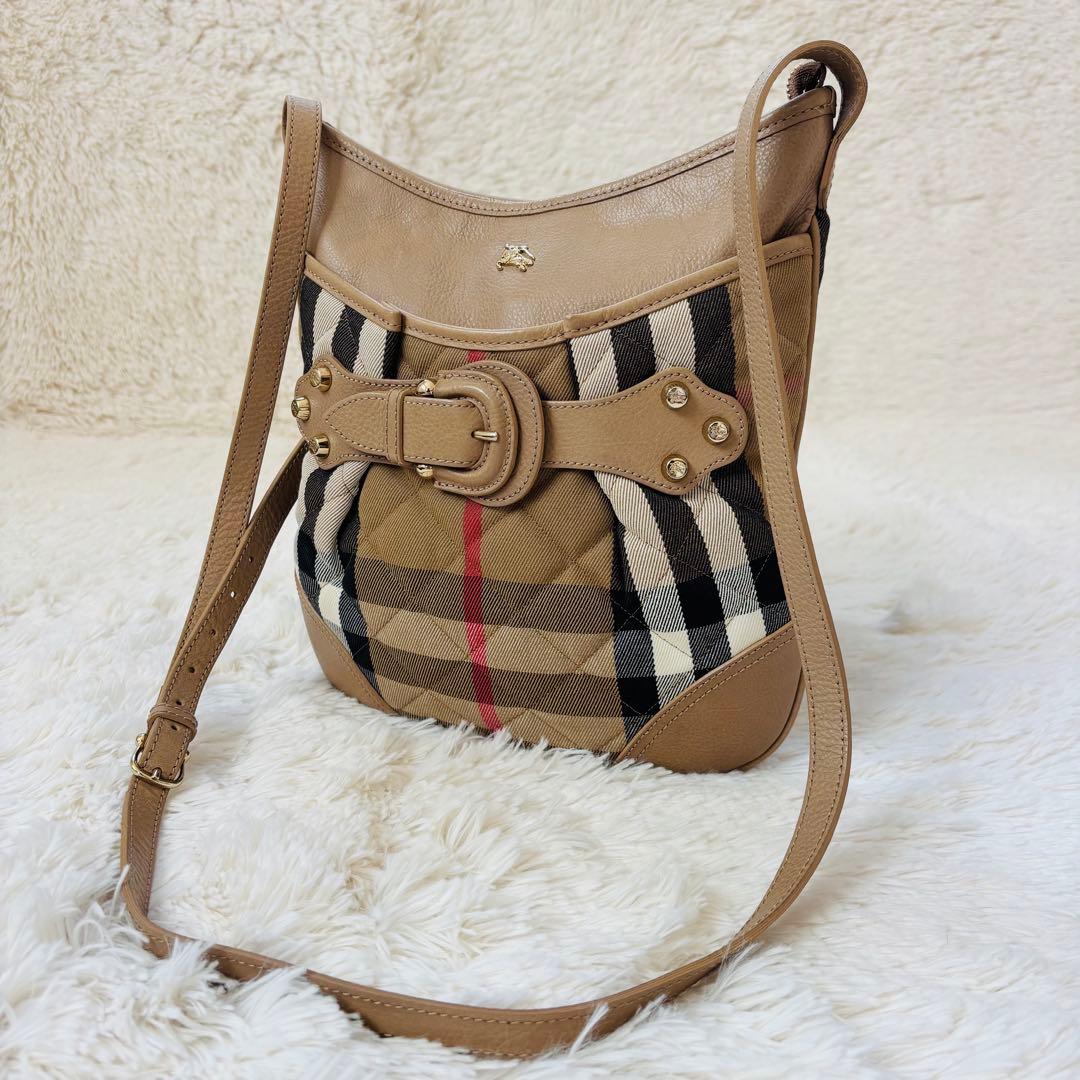 超美品 Burberry ショルダーバッグ キルティング ノヴァチェック
