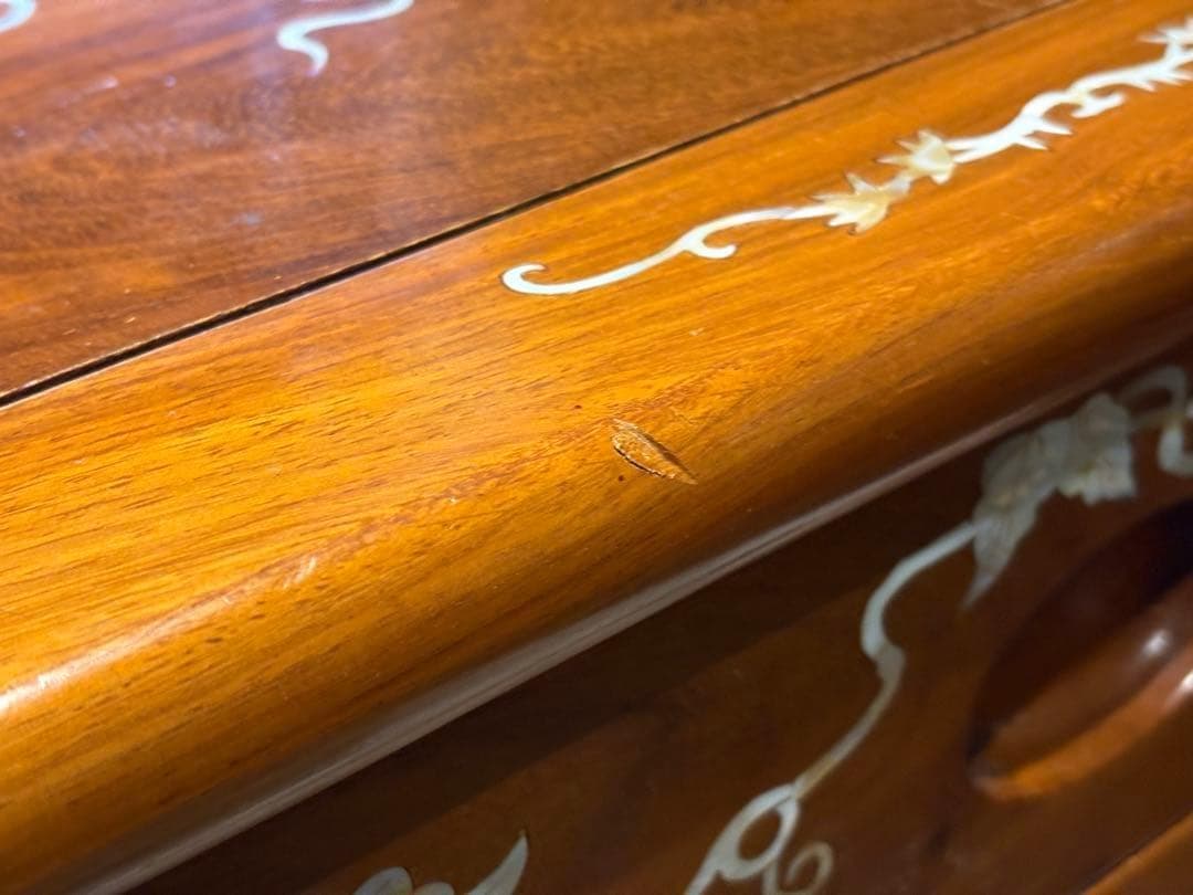 希少　唐木　5段チェスト　螺鈿細工　螺鈿家具　アンティーク 骨董　花梨　GZ