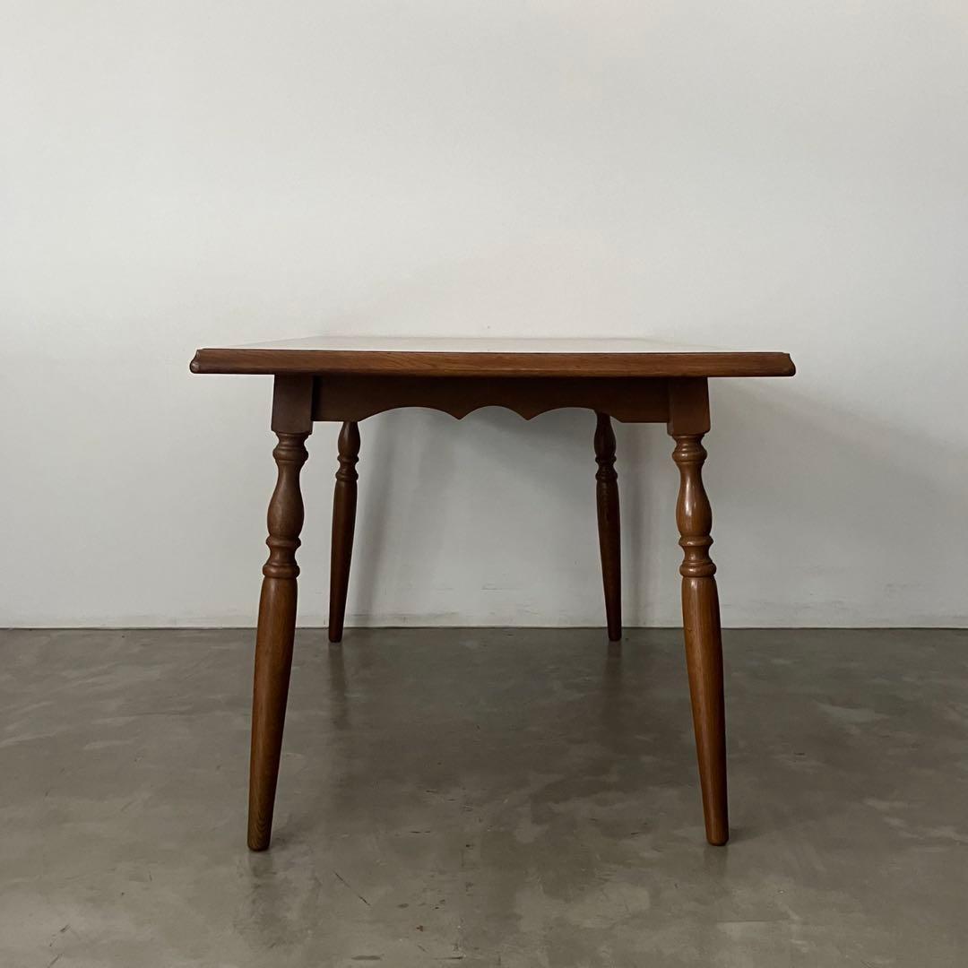 レトロ　アンティーク　古家具　キツツキ　カリモク　ダイニング　ろくろ脚　ろくろ足