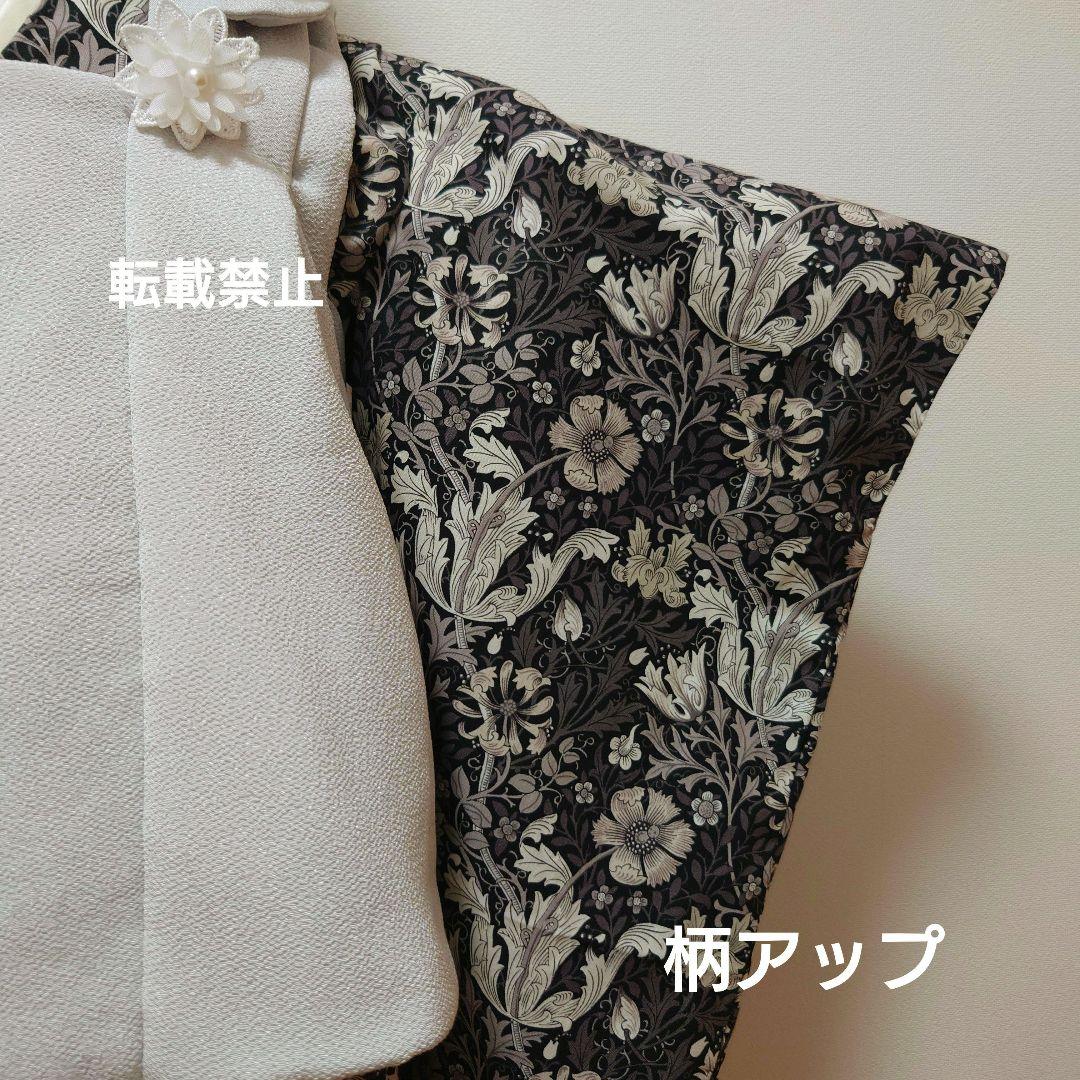 ３歳　ウィリアモリス　コンプトン着物とライトグレーちりめん被布セット　七五三