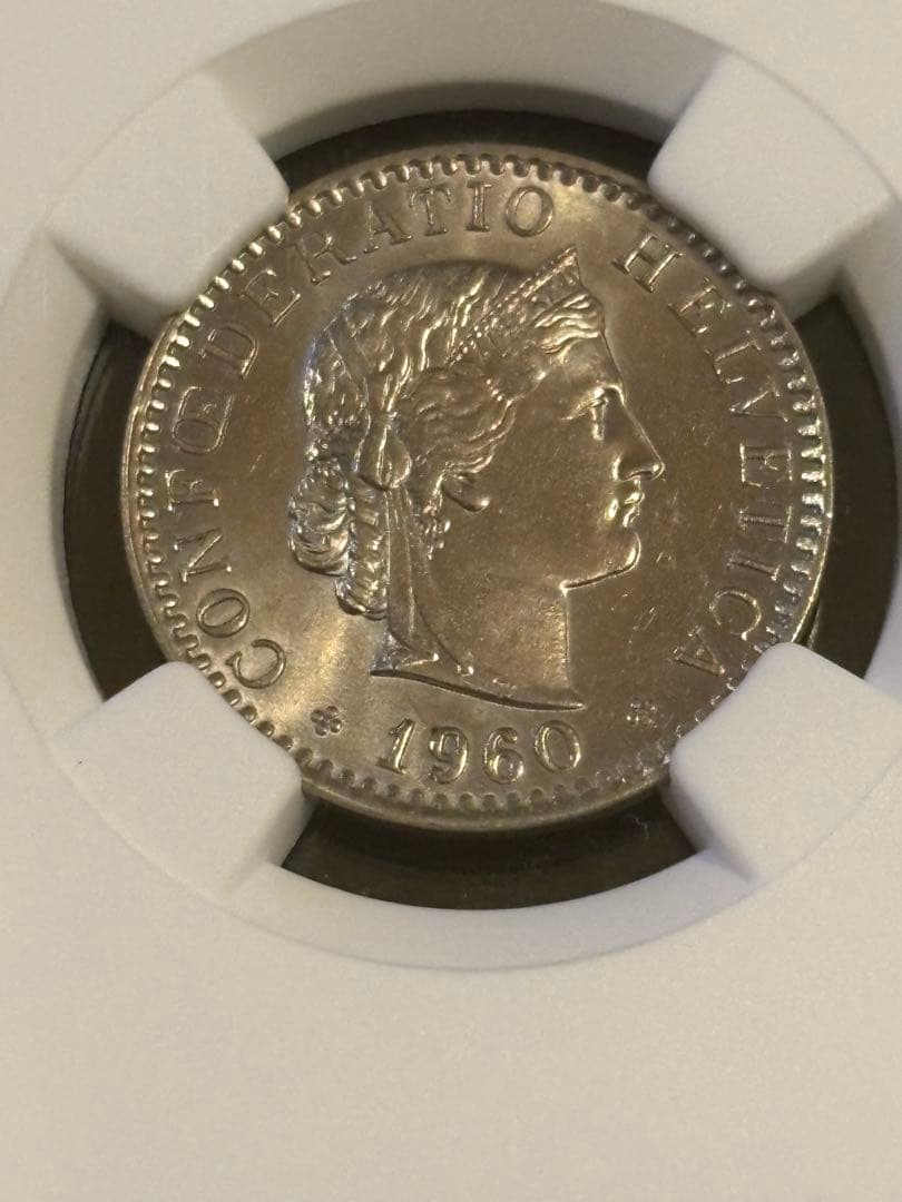 1960年B スイス 20ラッペン（NGC） MS64