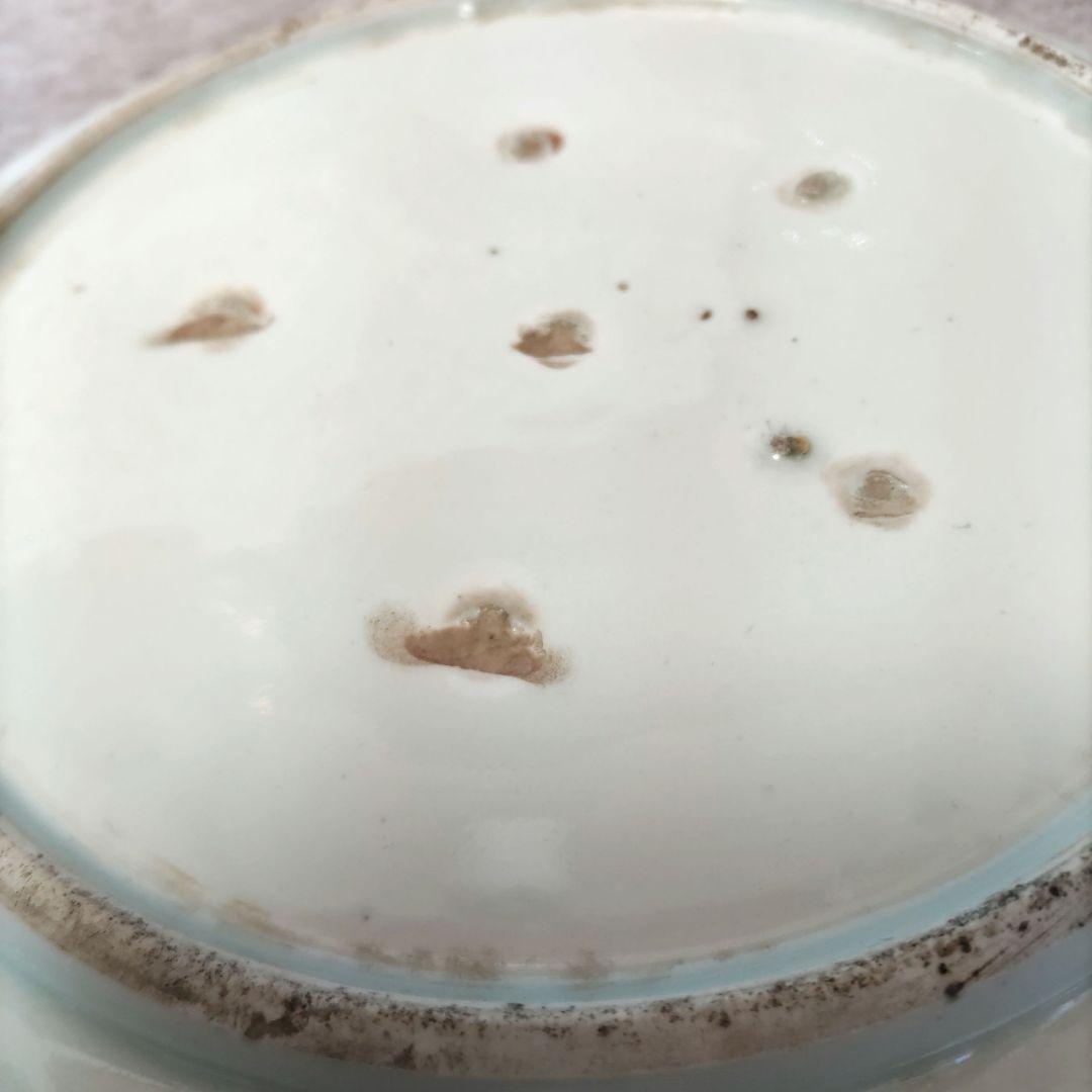 染付　芦と白鷺の丸皿　D243