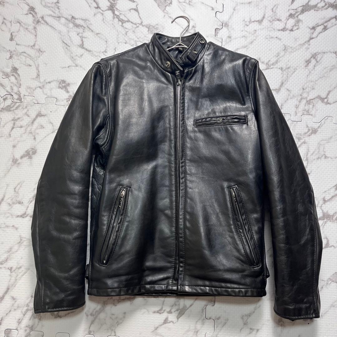 ライナー付き✨【米国製】schott シングルライダース ボア 黒 34 牛革