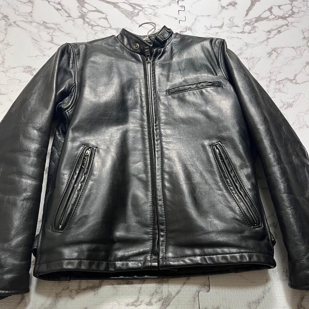 ライナー付き✨【米国製】schott シングルライダース ボア 黒 34 牛革