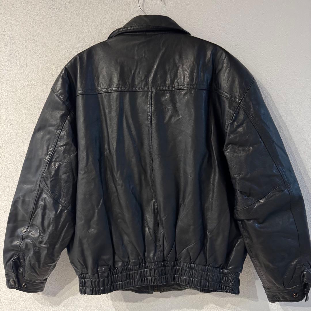 牛革　90s 本革レザー　ライダースジャケット　バイカー　ビンテージ　ブラック