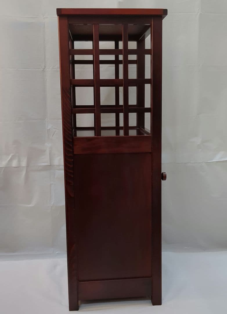 レトロ 木製ラック 電話台 ファックス台 ダークブラウン アヤノ