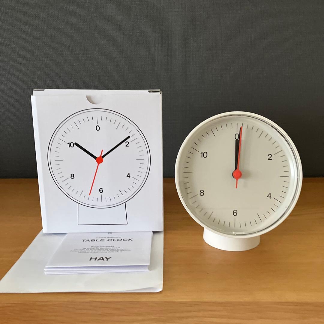 ☆ふくろう☆HAY TABLE CLOCK ホワイト　置き時計、壁掛け時計
