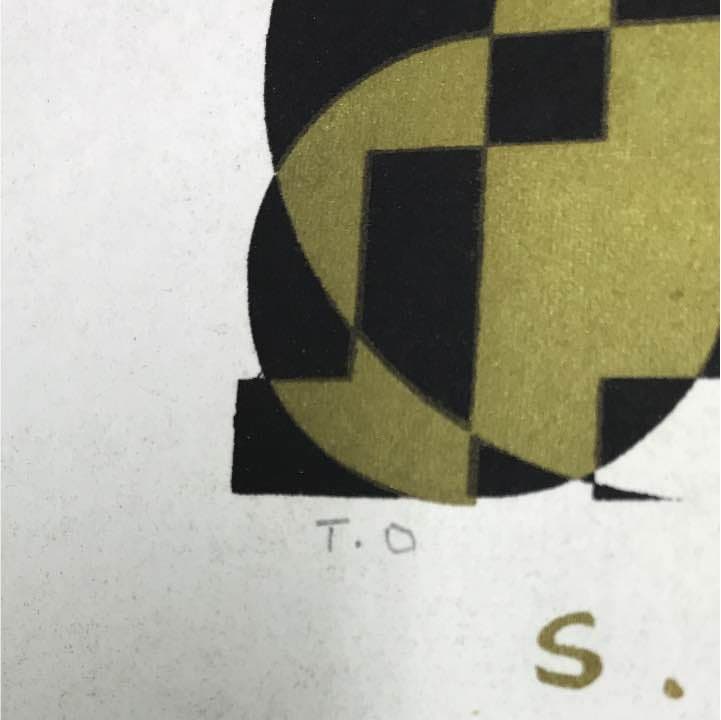 オノサト・トシノブ リトグラフ 蔵書票「Exlibris G」