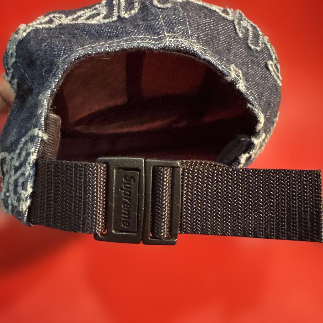 Supreme Lasered Denim Camp Cap ネイビー デニム