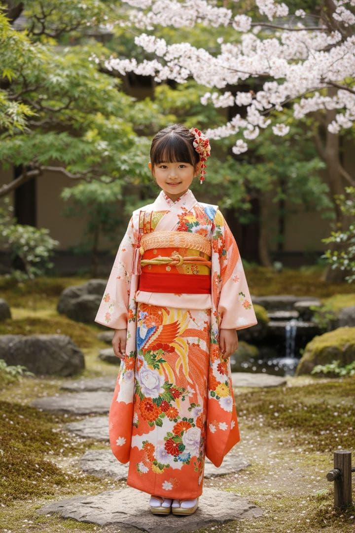 豪華友禅♡七五三　7歳　女の子　フルセット　正絹　ピンク