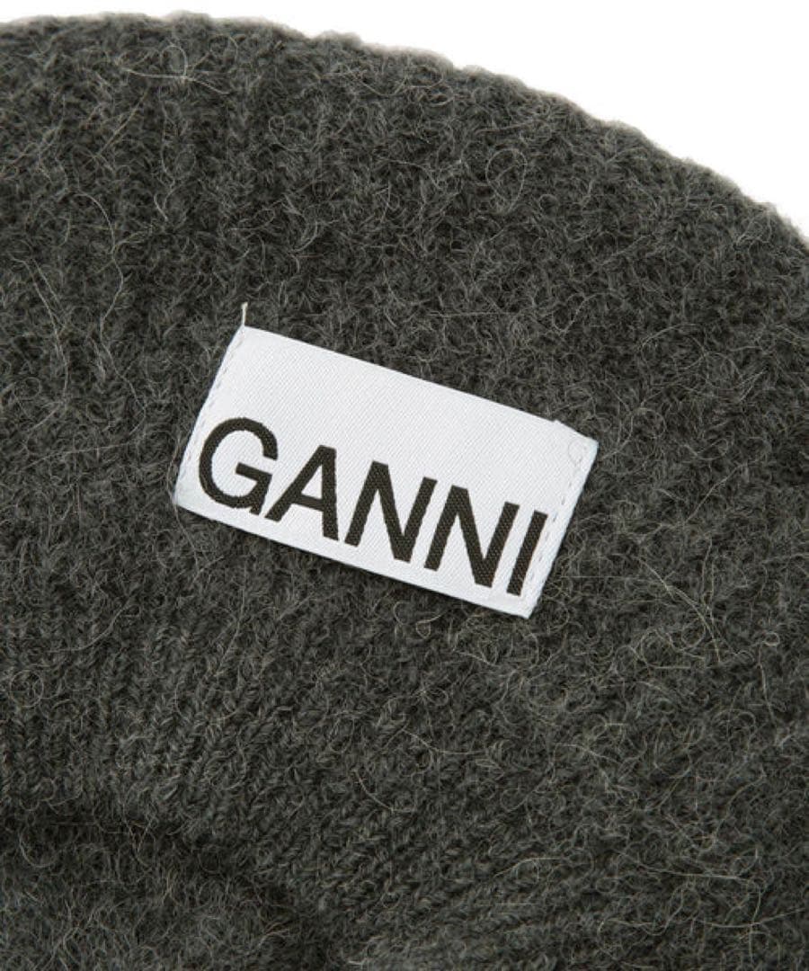 GANNI グレー ニット帽　ベレー帽
