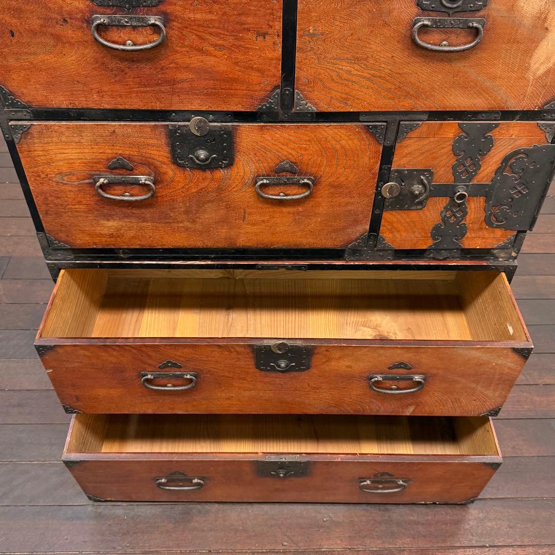 H112K36 和製アンティーク 4段チェスト