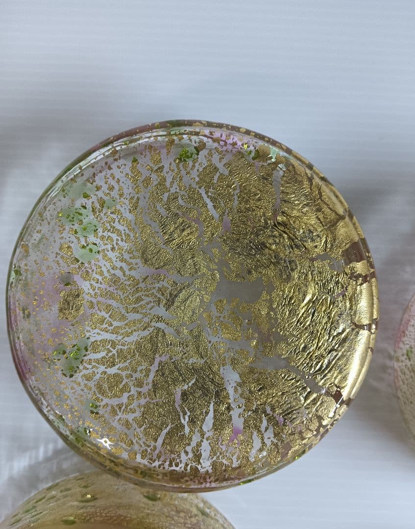 希少　琉球ガラス　金箔 3段キャニスター