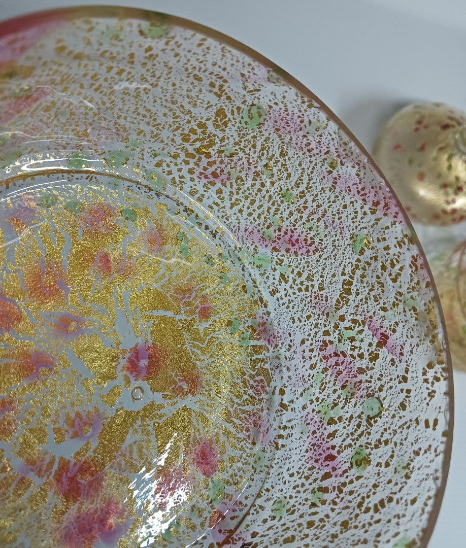 希少　琉球ガラス　金箔 3段キャニスター